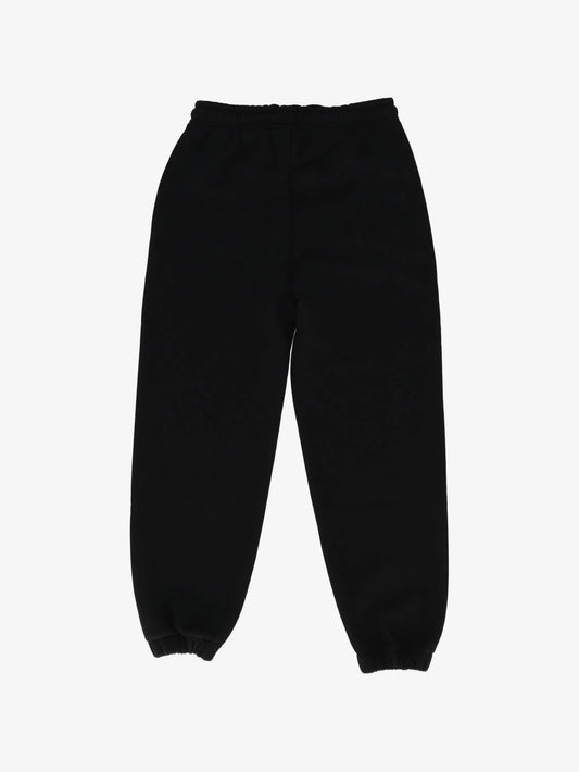 PANTALONE JERSEY NERO CON LOGO CREMA MSGM