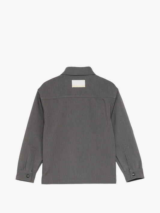 CAMICIA GRIGIA CON TASCHE SUL DAVANTI BOTTONI NERI LOGATI MSGM
