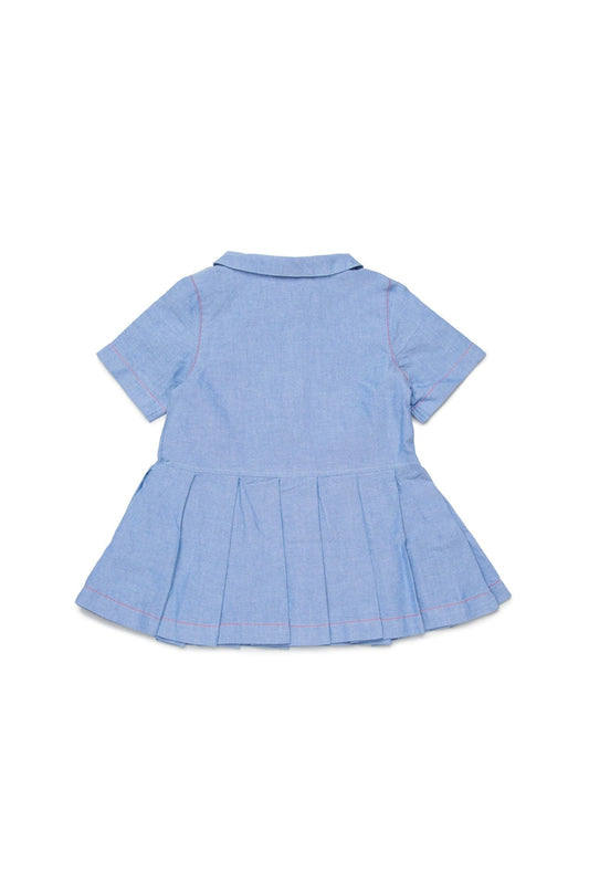 ABITO CAMICIA IN DENIM PLISSETTATO CON LOGO IN RICAMO DIESEL - Angel Luxury