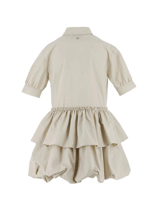 ABITO CON RUCHET BEIGE DONDUP - Angel Luxury