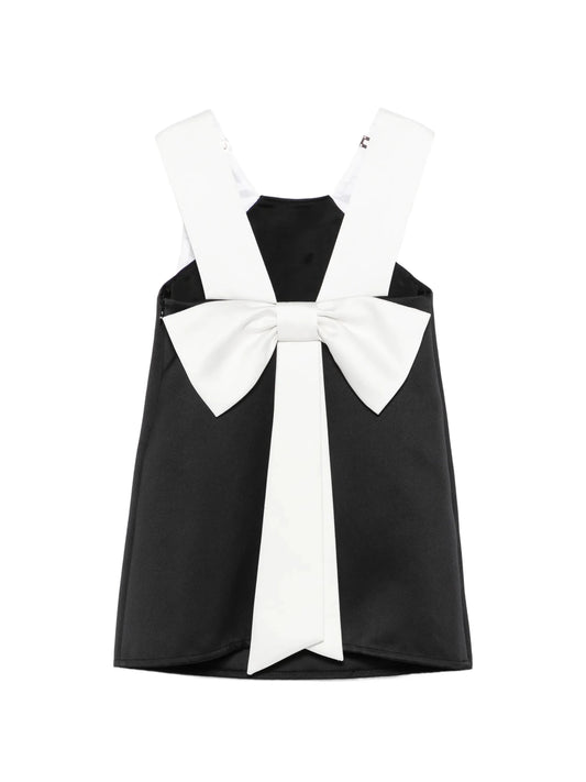 ABITO NERO CON FIOCCO SUL RETRO BIANCO ELISABETTA FRANCHI - Angel Luxury