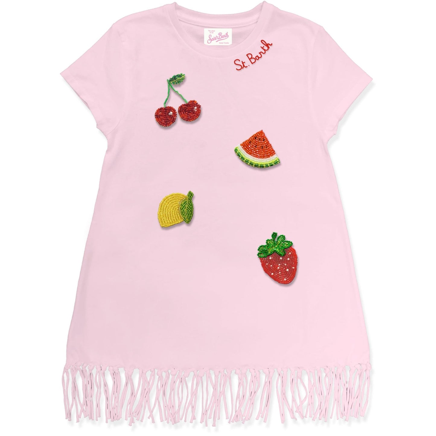 ABITO ROSA CON APPLICAZIONI DI FRUTTA MC2 SAINT BARTH - Angel Luxury
