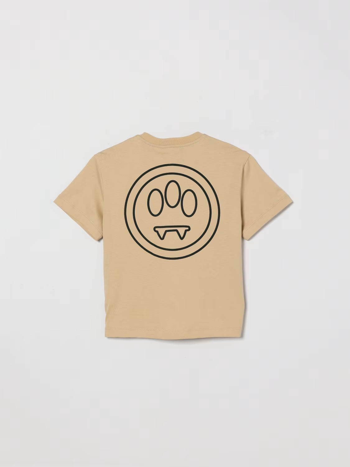 T-SHIRT BEIGE CON LOGO SUL RETRO NERO BARROW