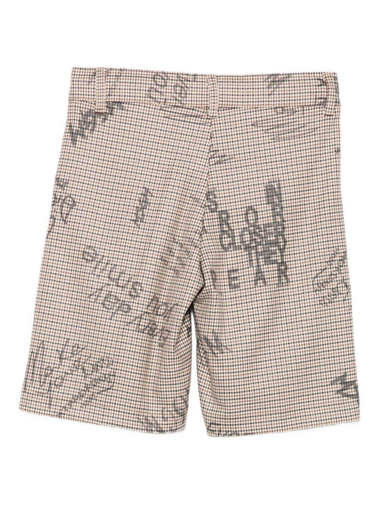 BERMUDA BEIGE IN GRAFFITO LOGATO MSGM - Angel Luxury