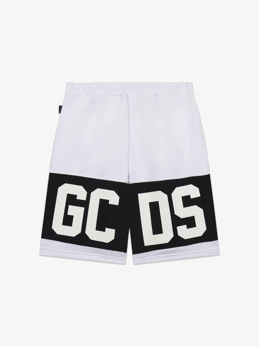 BERMUDA BIANCO CON LOGO NERO - BIANCO GCDS - Angel Luxury
