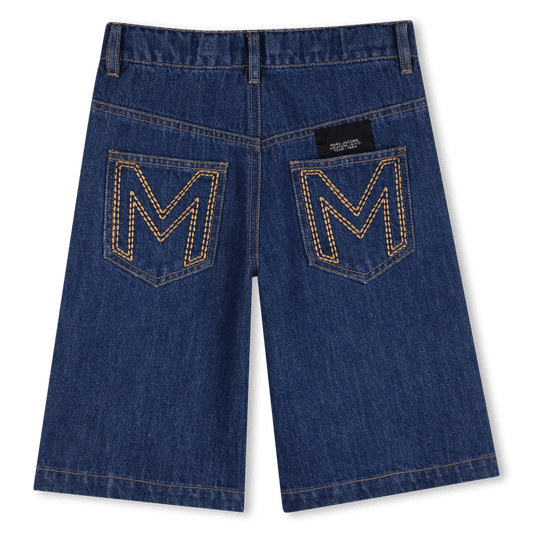 BERMUDA IN DENIM BLU CON MARGHERITE IN PAILLETTES MARC JACOBS - Angel Luxury
