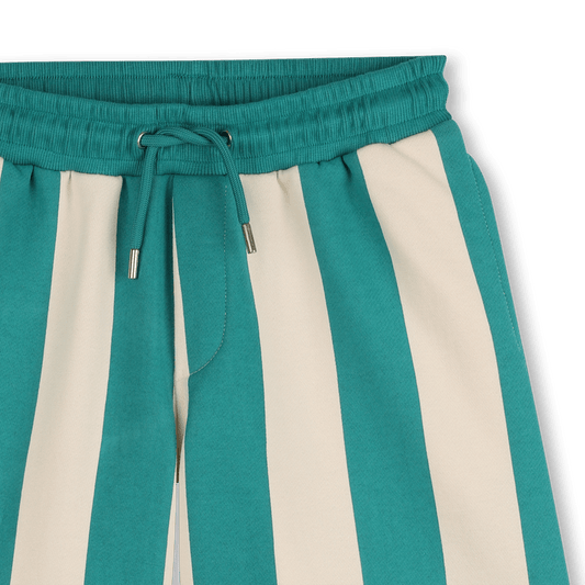 BERMUDA IN FELPA A RIGHE PANNA/VERDE OLIVA KIDS AROUND - Angel Luxury
