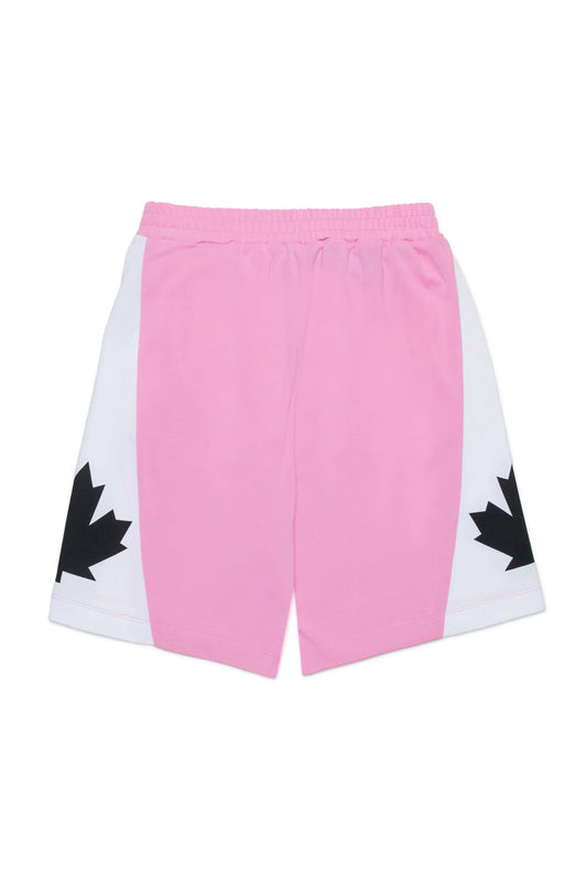 BERMUDA ROSA STILE BASKET CON LOGO DSQUARED2 - Angel Luxury