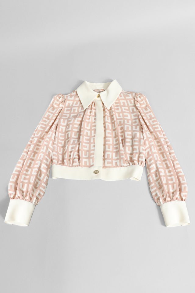 Blusa labirinto Elisabella Franchi rosa e crema - Angel Luxury