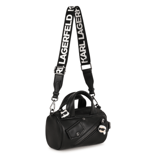 BORSA CON TRACOLLA NERA CON LOGO BIANCO KARL LAGERFELD - Angel Luxury