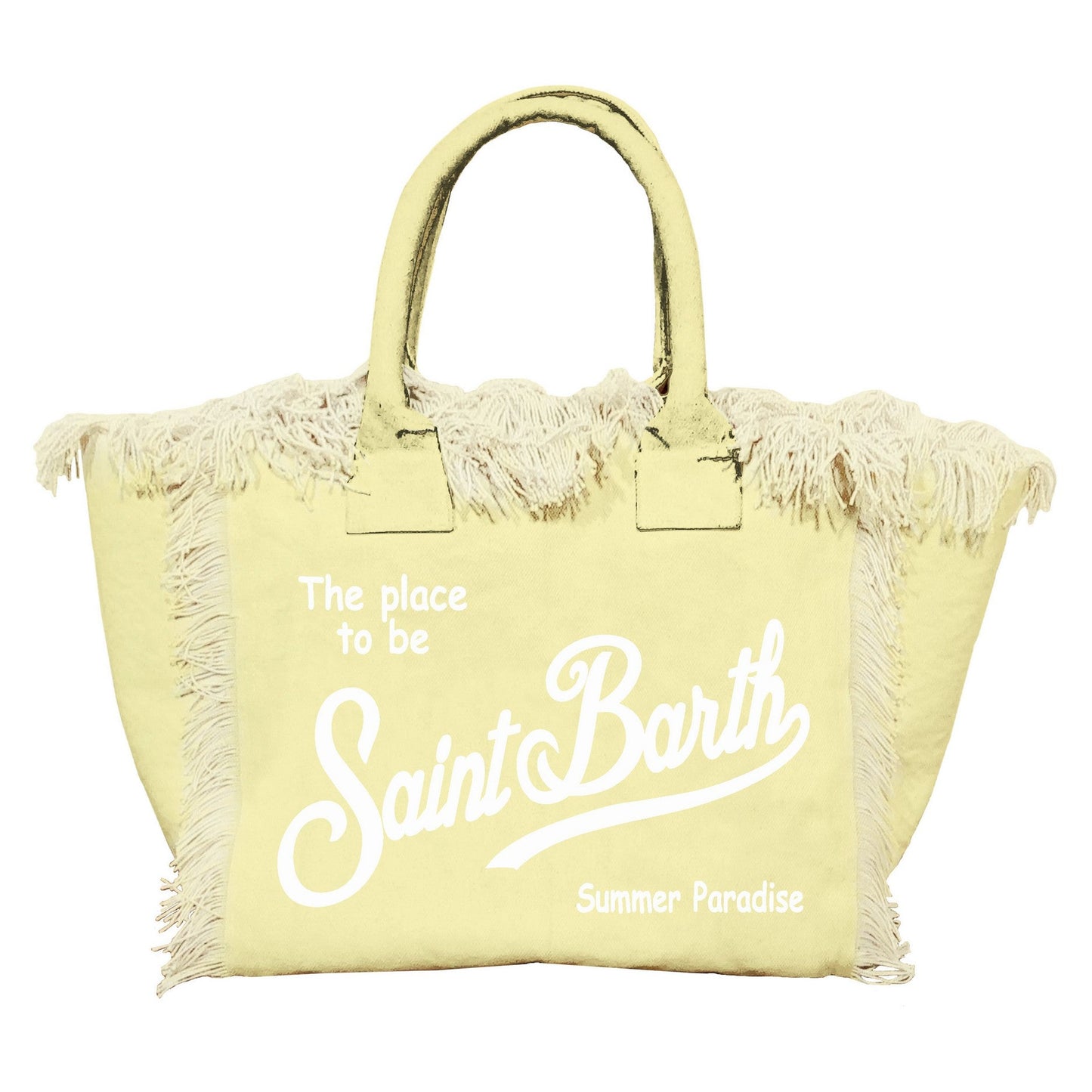 BORSA GIALLA CON LOGO BIANCO MC2 SAINT BARTH - Angel Luxury