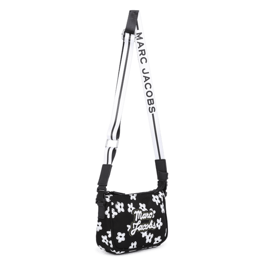 BORSA NERA CON STAMPA FLOREALE BIANCA CON LOGO MARC JACOBS - Angel Luxury