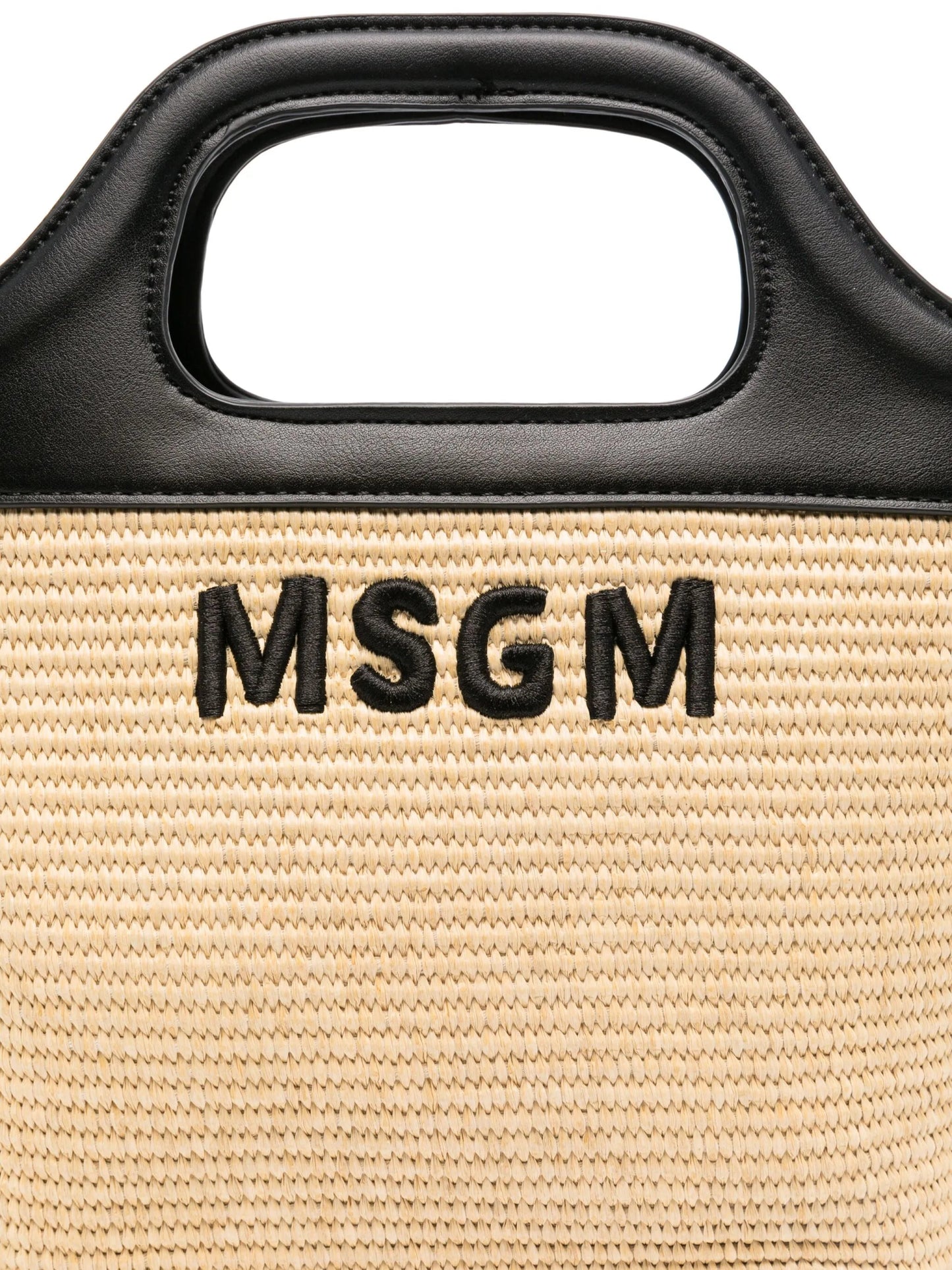 BORSA TOTE IN PAGLIA E NERA MSGM - Angel Luxury