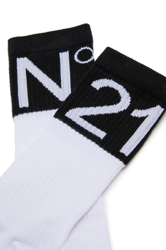 CALZINI BIANCHI CON LOGO NERO N21 - Angel Luxury