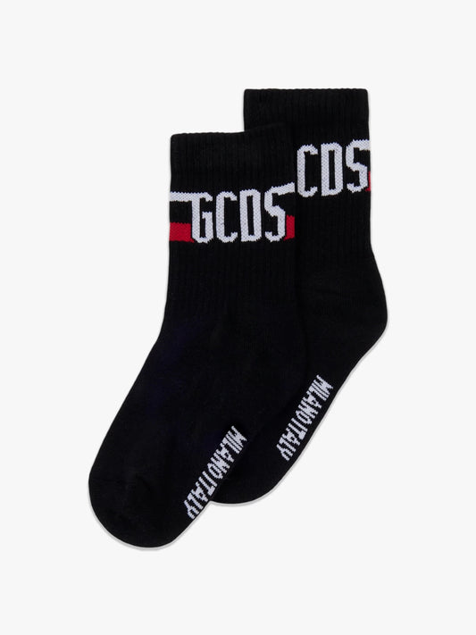CALZINI NERI CON LOGO BIANCO GCDS - Angel Luxury