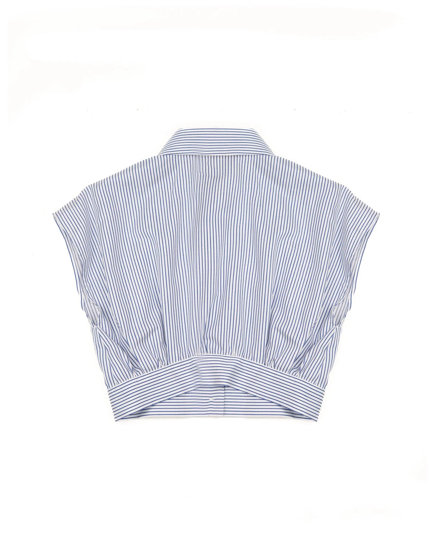 CAMICIA A RIGHE BIANCO E BLU CON LOGO IN RICAMO ELISABETTA FRANCHI - Angel Luxury