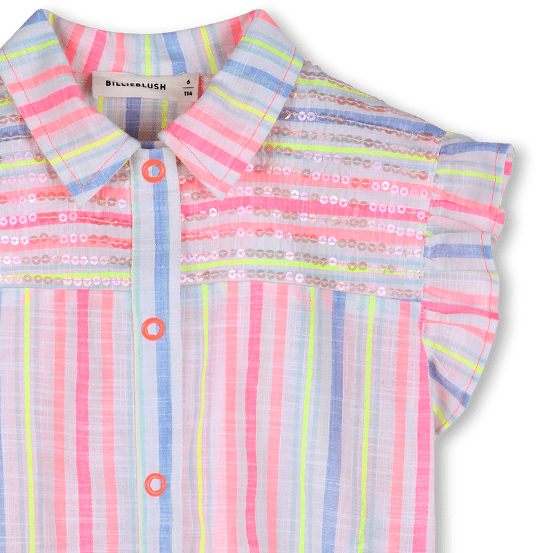 CAMICIA A RIGHE CON MANICHE ARRICCIATE BILLIEBLUSH - Angel Luxury