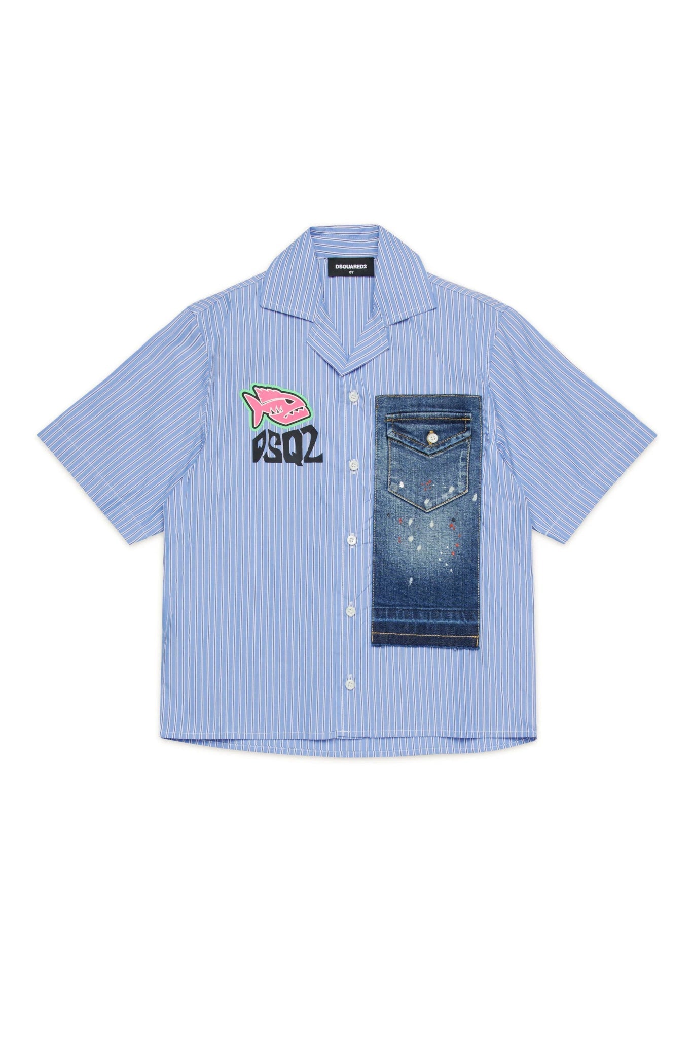 CAMICIA A RIGHE CON PIRANHA DSQUARED2 - Angel Luxury