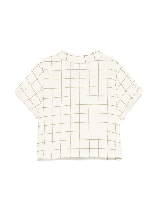 CAMICIA BEIGE A RIGHE VERDI TEDDY & MINOU - Angel Luxury