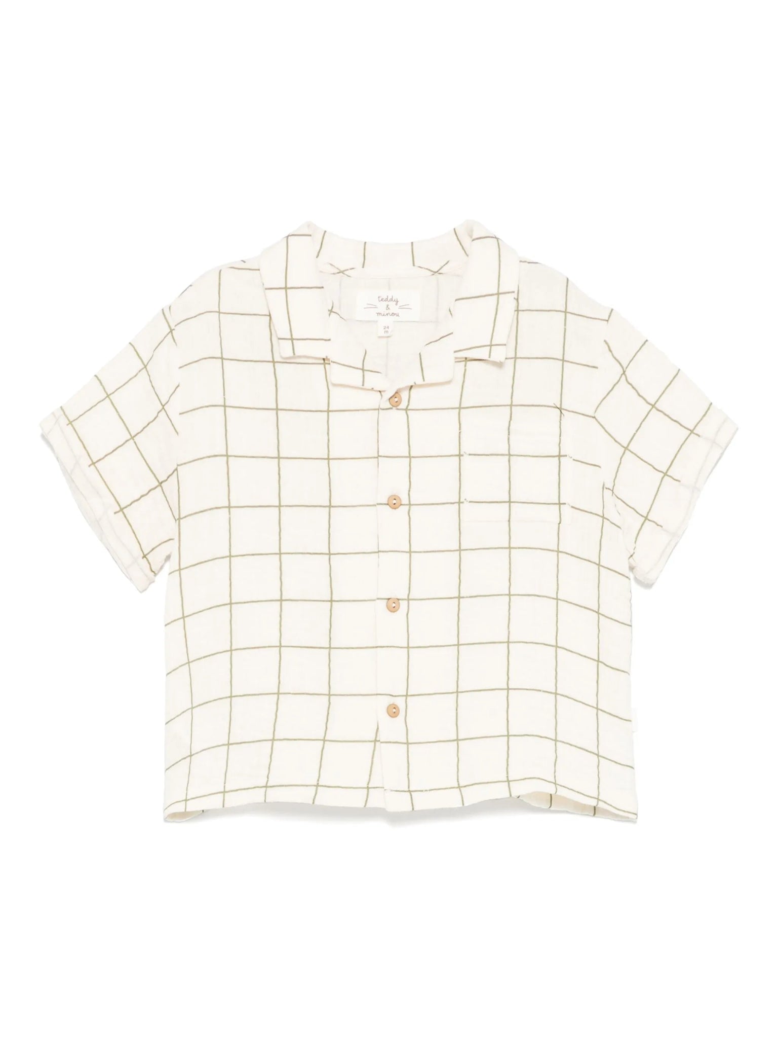 CAMICIA BEIGE A RIGHE VERDI TEDDY & MINOU - Angel Luxury