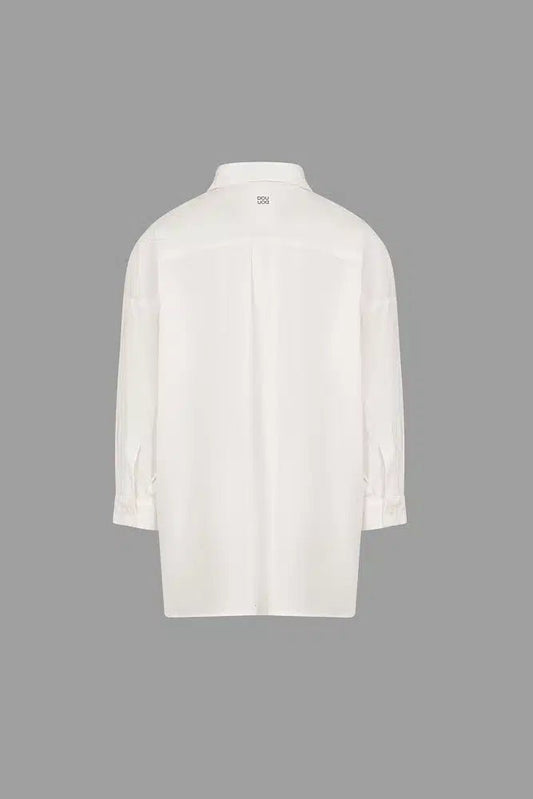 CAMICIA BIANCA CON BORDINI RICAMATI DOUUOD - Angel Luxury