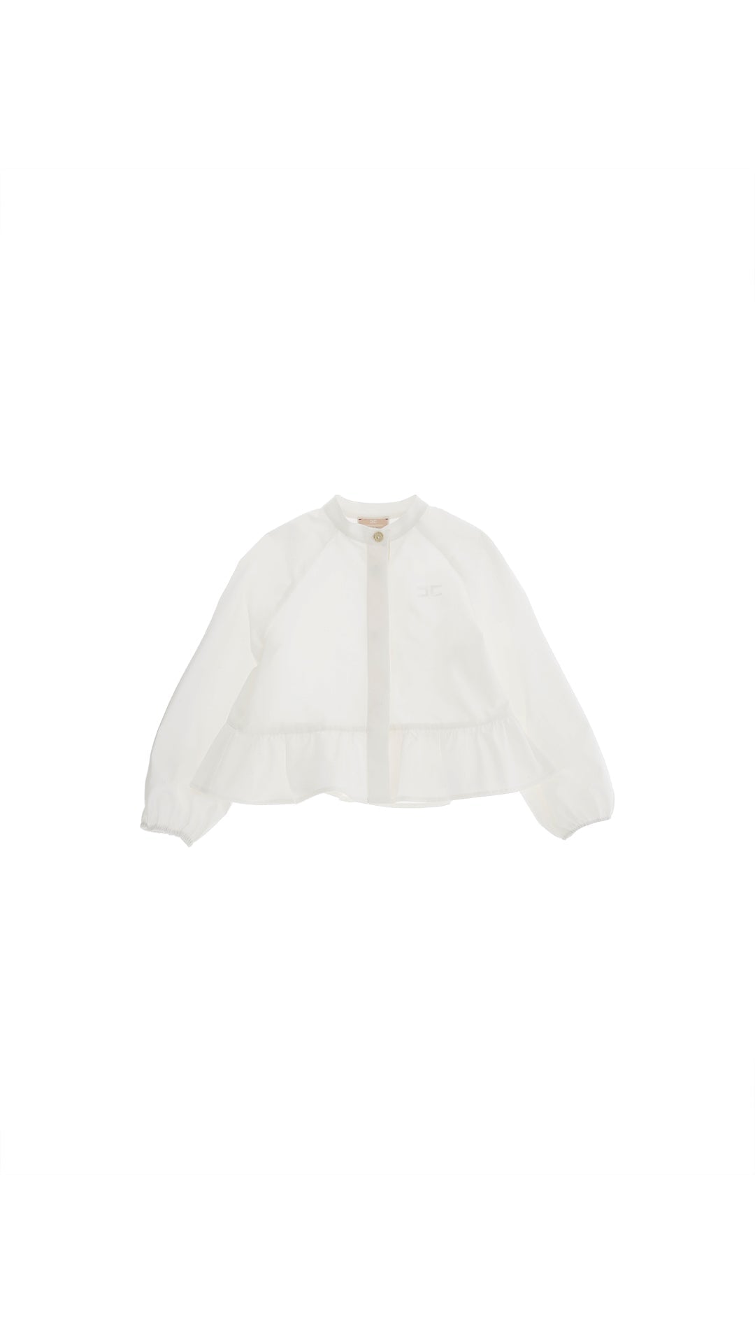 CAMICIA CON BALZA PANNA CON LOGO IN RICAMO ELISABETTA FRANCHI - Angel Luxury