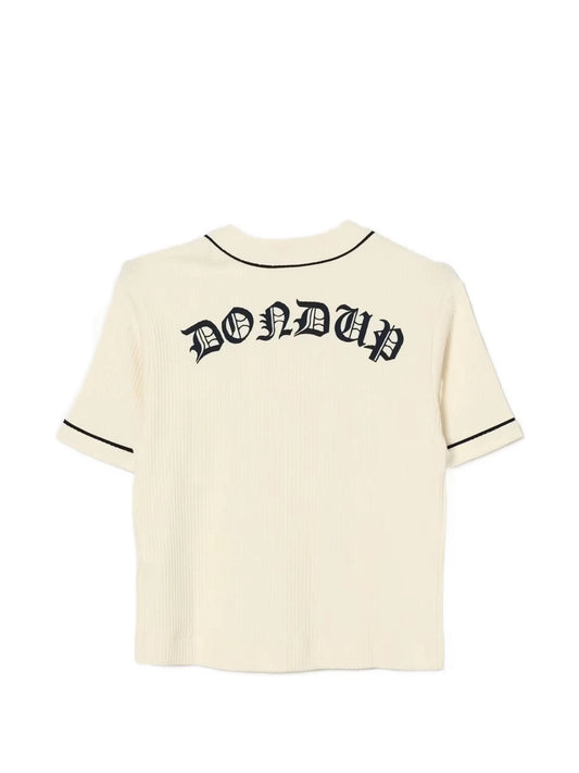 CAMICIA PANNA CON LOGO VERDE DONDUP - Angel Luxury