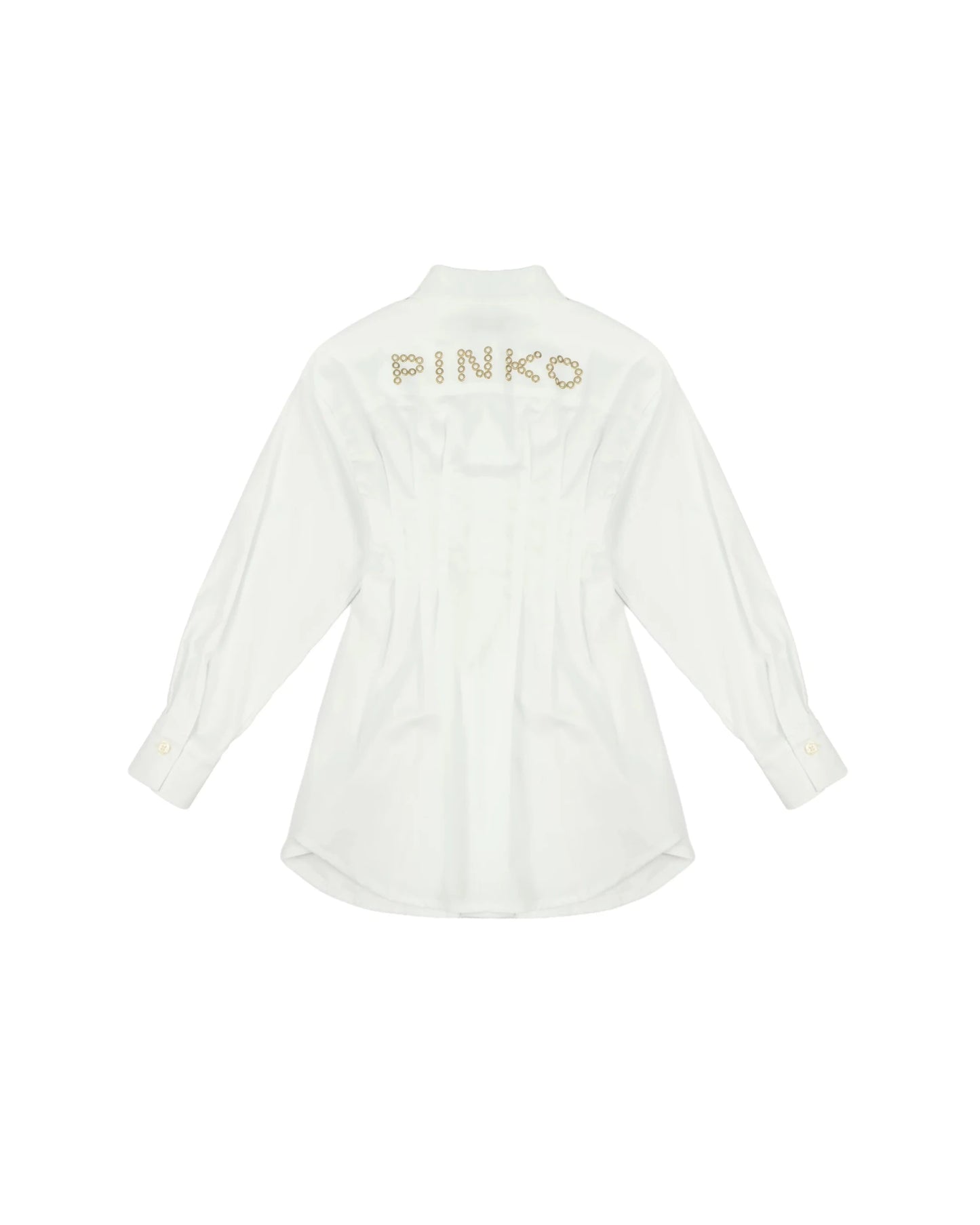 CAMICIONE BIANCO CON LOGO SUL RETRO PINKO - Angel Luxury