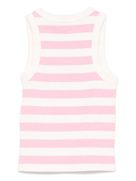 CANOTTA A RIGHE PANNA/ROSA MC2 SAINT BARTH - Angel Luxury
