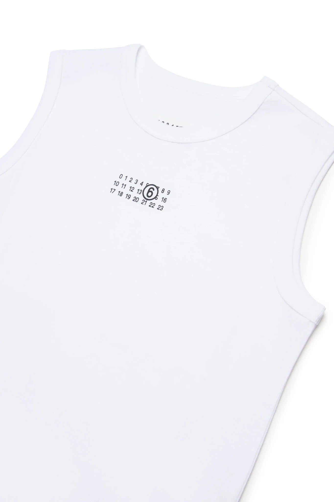 CANOTTA BIANCA CON LOGO NUMERO NERO MAISON MARGIELA - Angel Luxury