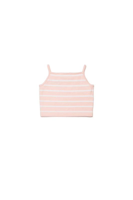 CANOTTA ROSA A RGIHE BIANCHE CON LOGO NERO IN CORSIVO MARNI - Angel Luxury