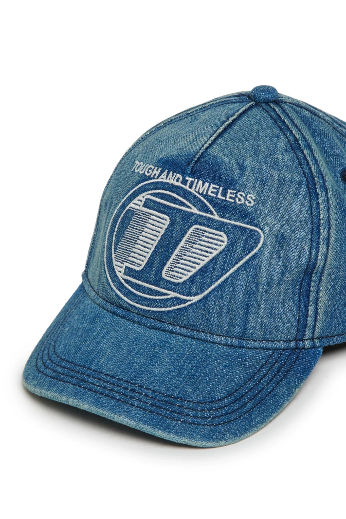 CAPPELLO IN DENIM CON LOGO IN RICAMO BIANCO DIESEL - Angel Luxury