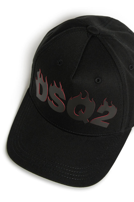 CAPPELLO NERO CON LOGO DSQUARED2 - Angel Luxury