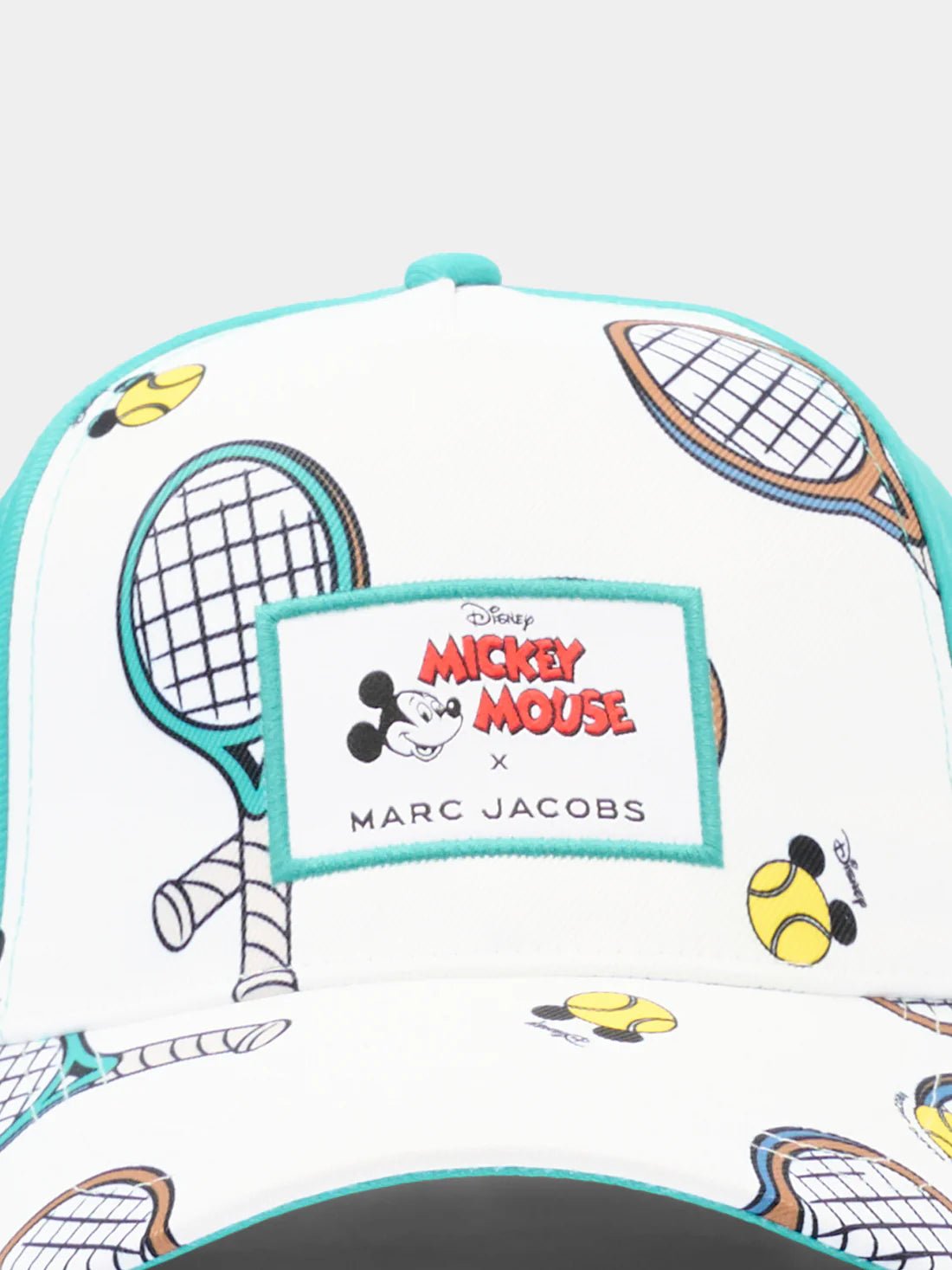 CAPPELLO VERDE ACQUA E BIANCO CON STAMPA MARC JACOBS - Angel Luxury