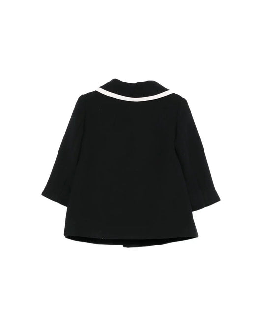 CAPPOTTO CON TASCHE NERO/MILK ELISABETTA FRANCHI - Angel Luxury