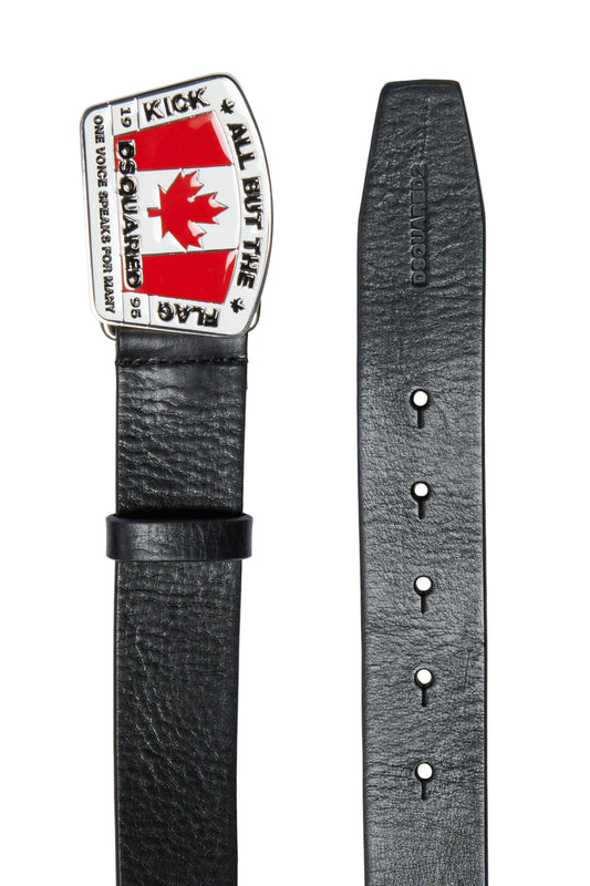 CINTURA NERA CON FIBBIA CANADA DSQUARED2 - Angel Luxury