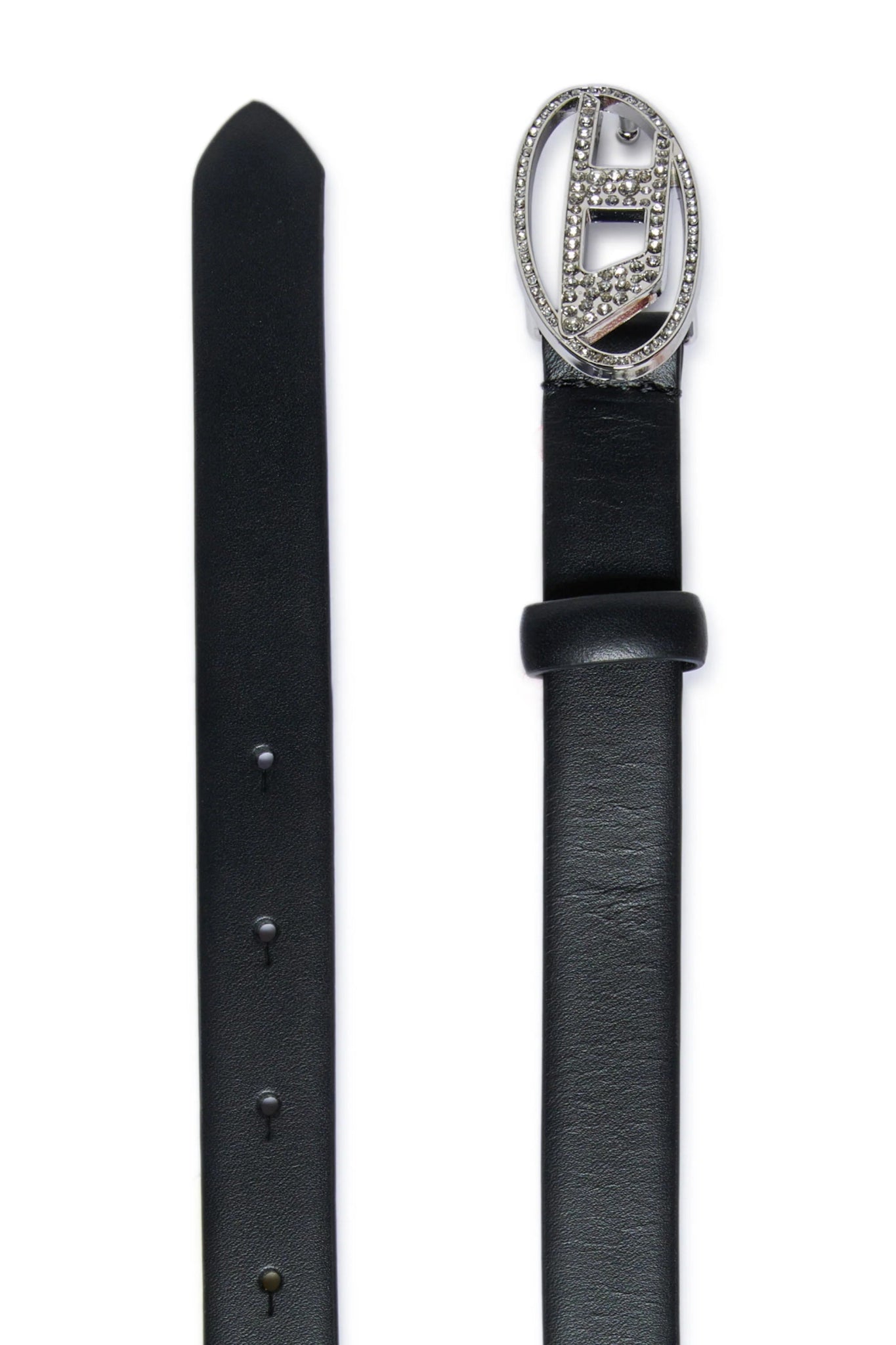 CINTURA NERA CON LOGO BRILLANTINATO DIESEL - Angel Luxury