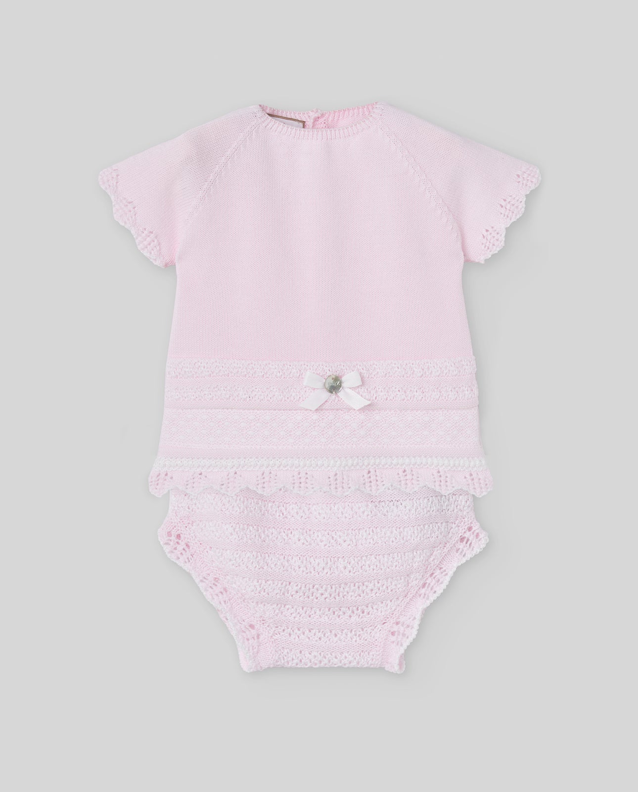 COMPLETO 2PZ ROSA NEONATA PAZ RODRIGUEZ - Angel Luxury