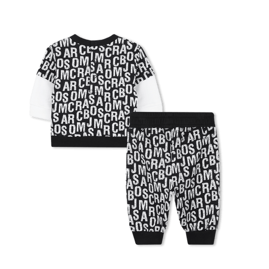 COMPLETO FELPA+PANTALONE NERO LOGATO BIANCO MARC JACOBS - Angel Luxury