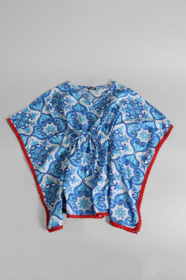 Copricostume caftano Mc2 Saint Barth azzurro - Angel Luxury