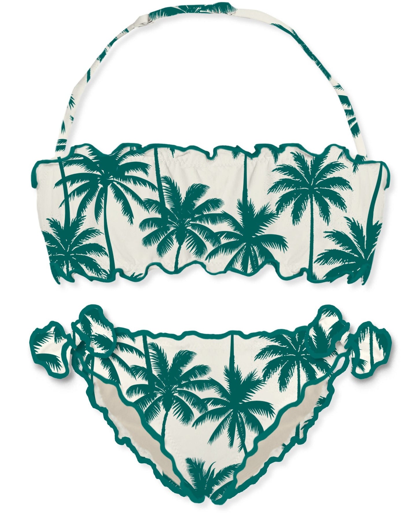 COSTUME DUE PEZZI MC2 SAINT BARTH BIANCO CON PALME VERDI - Angel Luxury