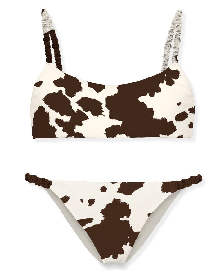 COSTUME DUE PEZZI MC2 SAINT BARTH EFFETTO MUCCATO BIANCO E MARRONE - Angel Luxury