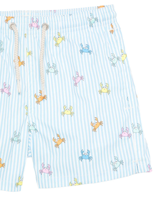 COSTUME MC2 SAINT BARTH A RIGHE AZZURRE E BIANCHE CON GRANCHI COLORATI - Angel Luxury