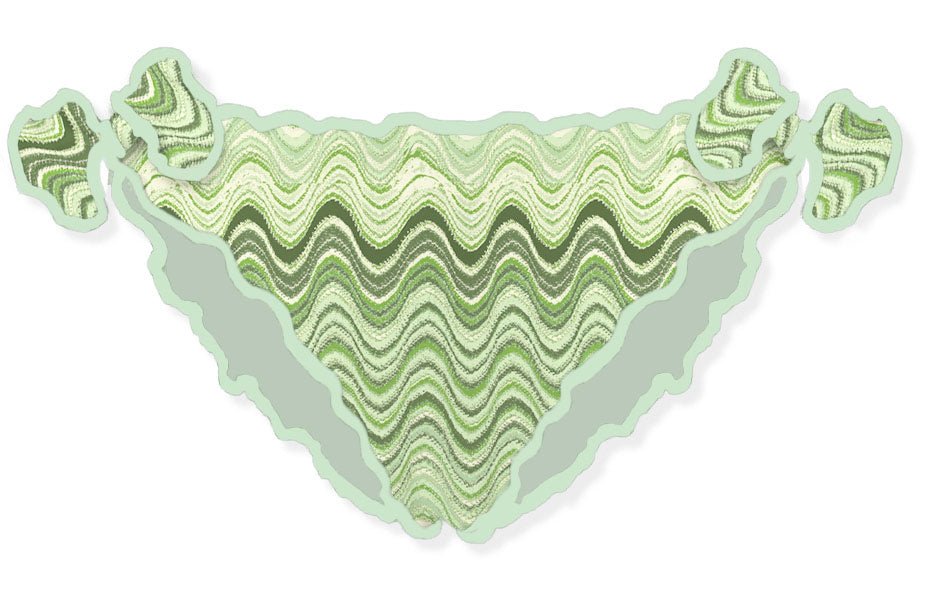 COSTUME SLIP CON FANTASIA AD ONDE VERDE MC2 SAINT BARTH - Angel Luxury