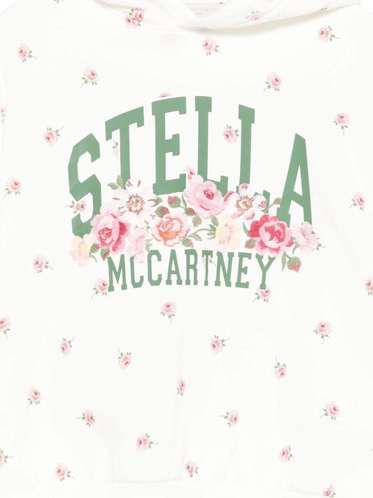 FELPA BIANCA CON FIORI E LOGO VERDE STELLA MCCARTNEY - Angel Luxury