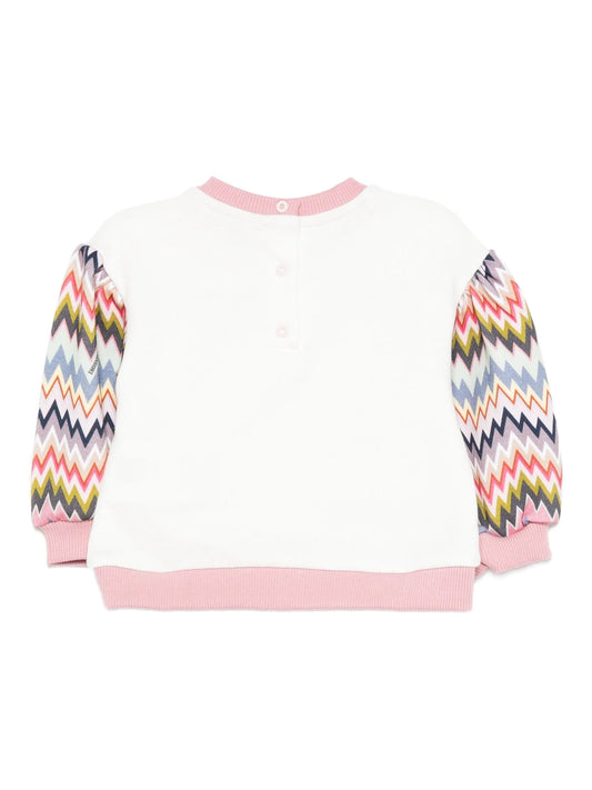 FELPA BIANCA CON MANICHE MULTICOLORE ZIG ZAG MISSONI - Angel Luxury