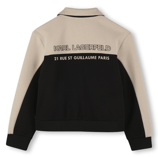 FELPA BICOLORE CON ZIP BEIGE/NERA KARL LAGERFELD - Angel Luxury