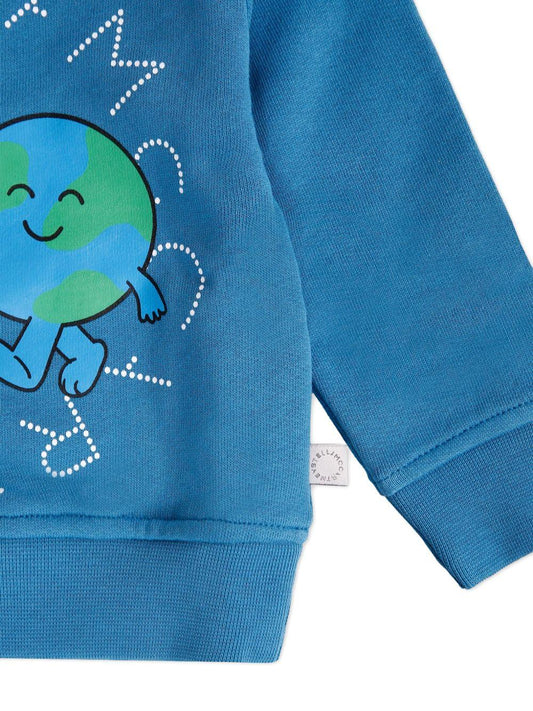 FELPA BLU CON SOLE E IL MONDO STELLA MCCARTNEY - Angel Luxury