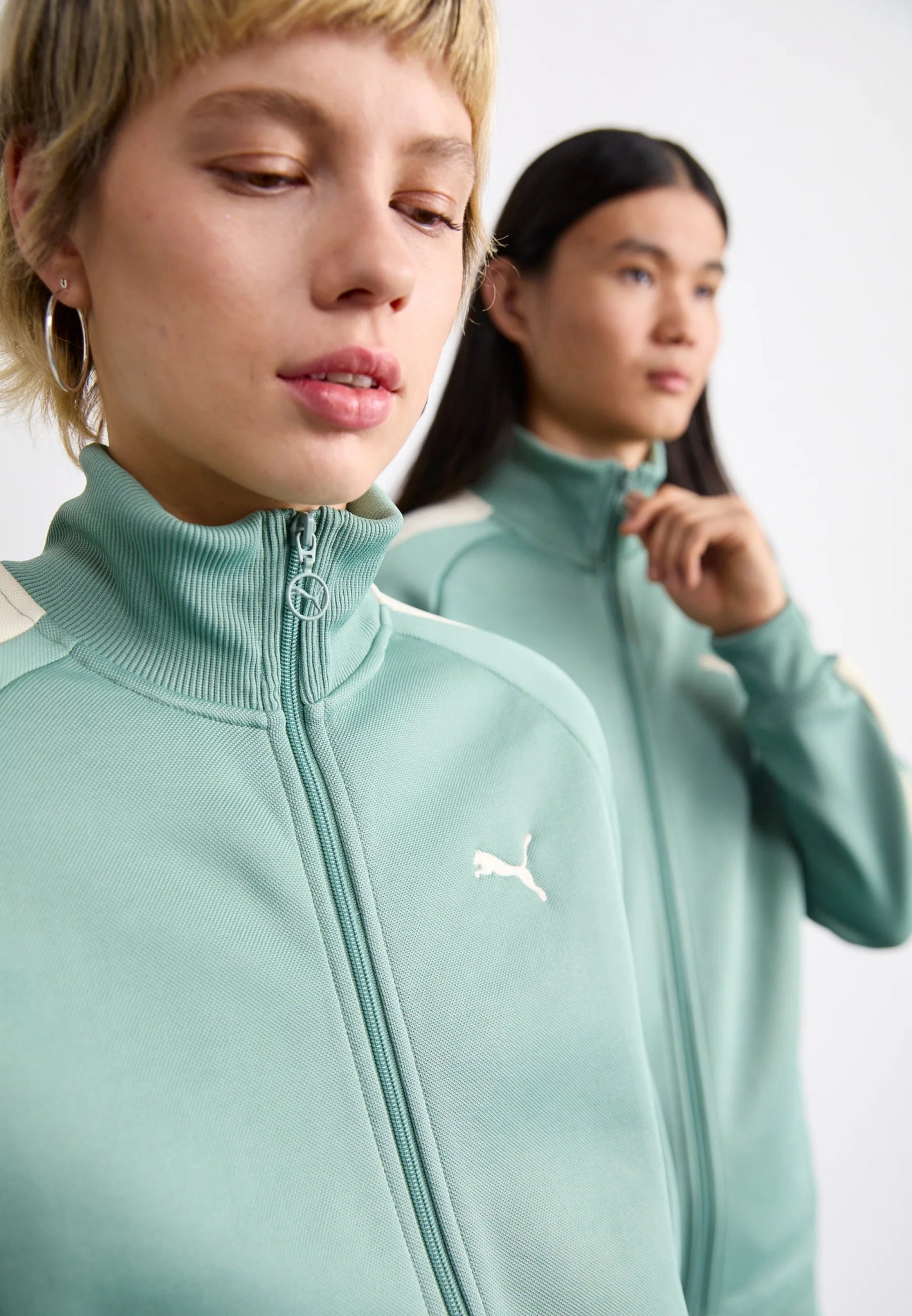 FELPA CON ZIP VERDE PUMA - Angel Luxury