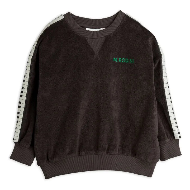 FELPA GRIGIA IN SPUGNA CON LOGO VERDE MINI RODINI - Angel Luxury